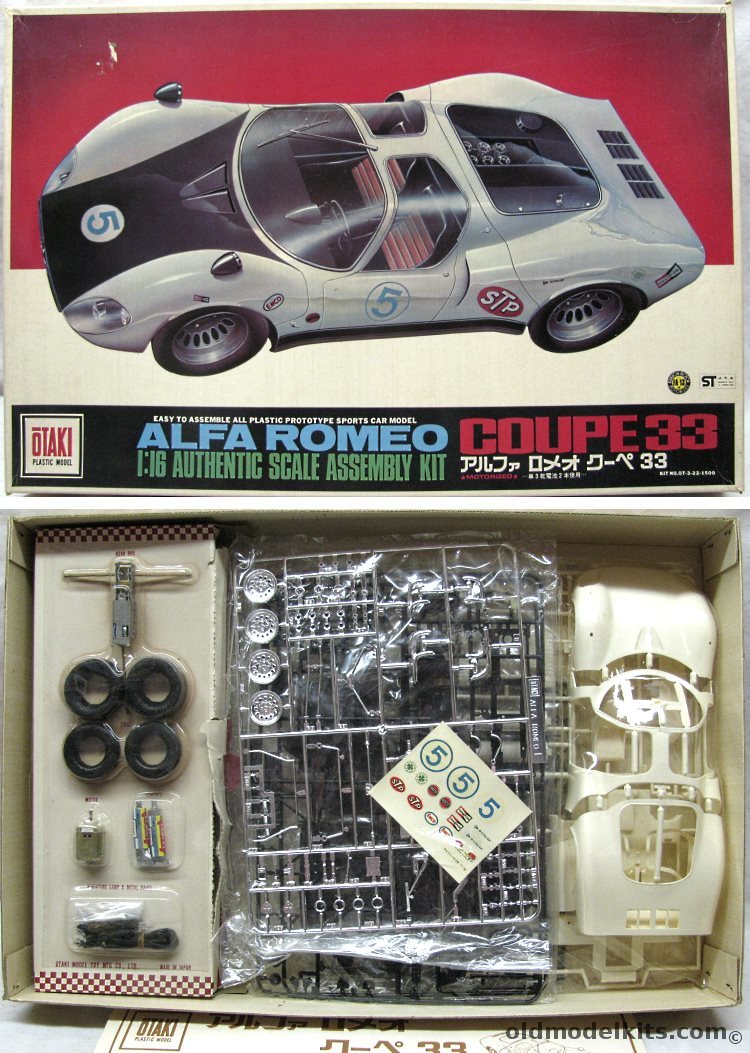 Otaki 1/16 Alfa Romeo Coupe 33 - Motorized, OT3-22-1500 plastic model kit